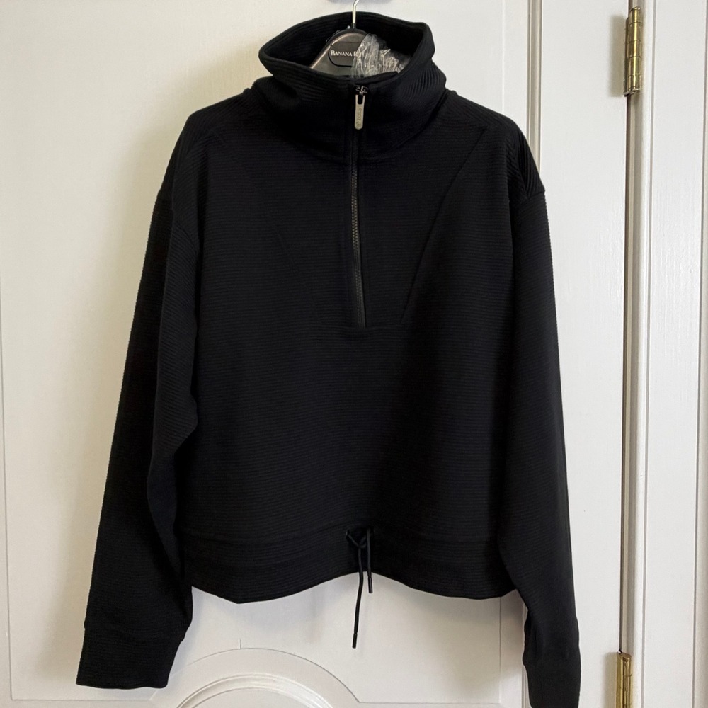 Zella Quarter Zip Pullover Women Small Black